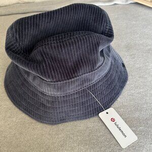 LULULEMON Bucket Hat Womens Size Medium Large BLUE Corduroy